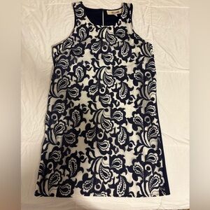 Emmelee Navy and White Patterned Dress